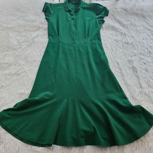 Piazza Sempione emerald green fit and flare size medium - Picture 2 of 16